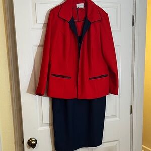 Le Suit Red and Navy Dress Suit